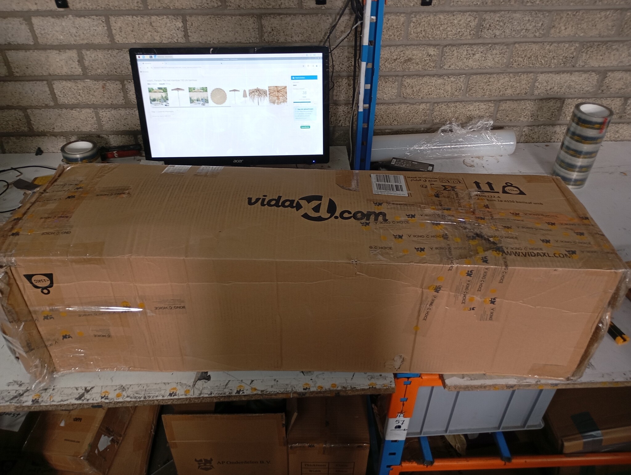 VidaXL Tiki Paraplu Bamboe 150cm met Klamboe - 60% Korting!
