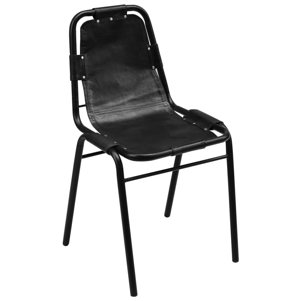 Eetkamerstoelen Leer Zwart - 4 stuks - 35% Korting!