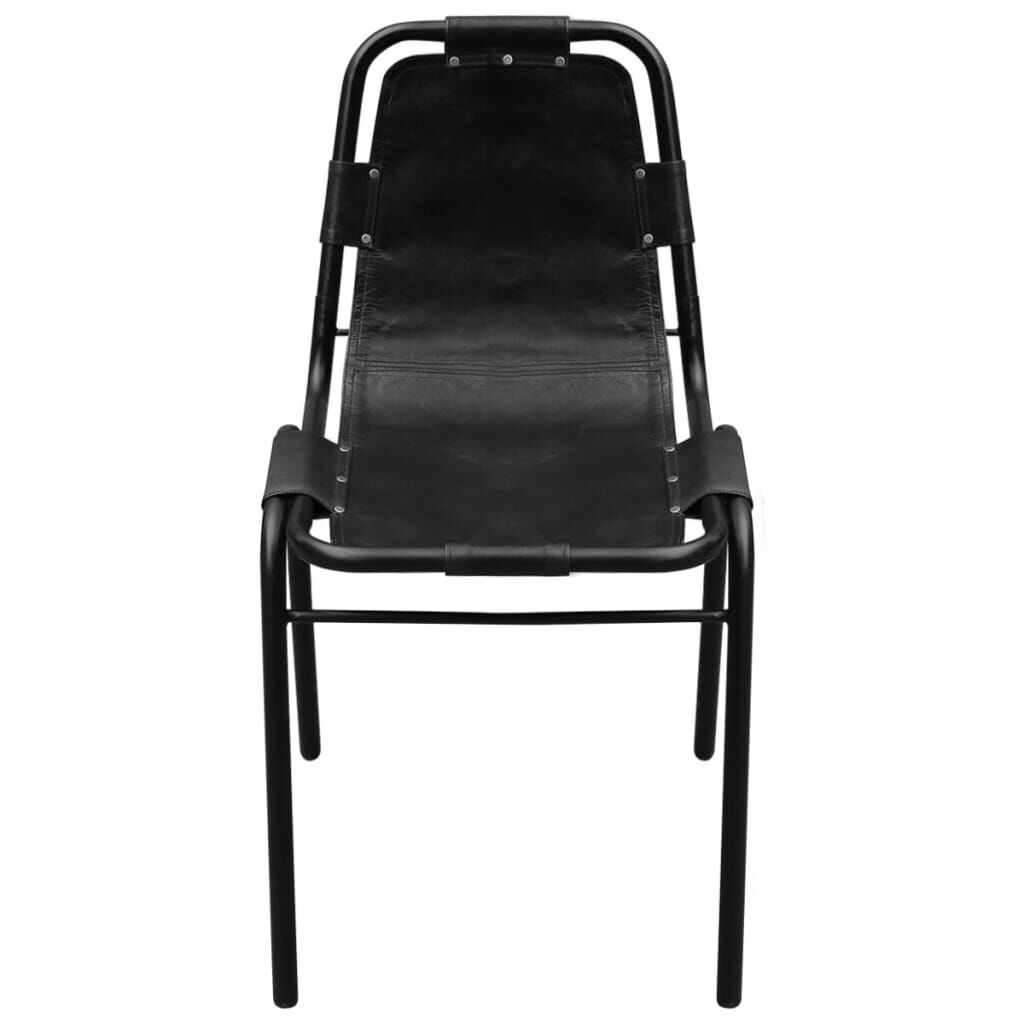 Eetkamerstoelen Leer Zwart - 4 stuks - 35% Korting!
