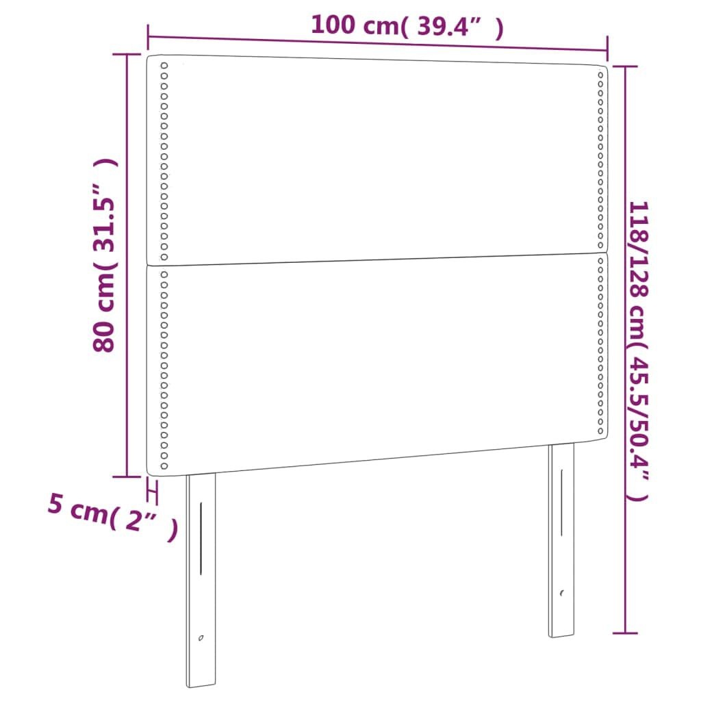 2x Hoofdbord 100cm Donkergrijs Fluwel - 40% Korting!