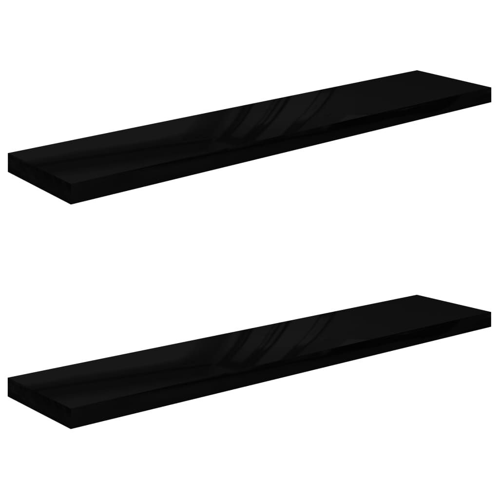 Wandplanken Hoogglans Zwart - 120cm - 50% Korting! (Beschadigd)