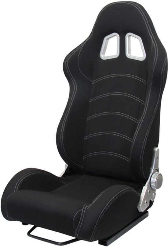 Sportstoel Auto Zwart met Rails - Gestoffeerd - 50% Korting!