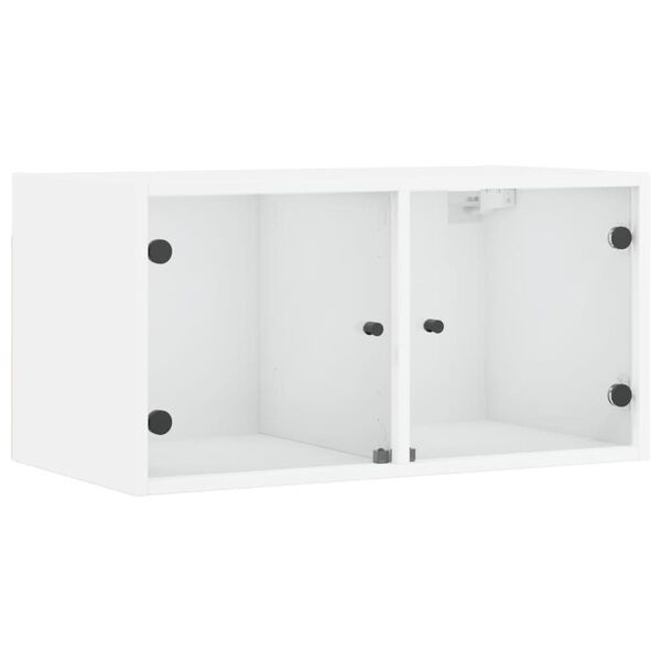 Wandkast met Glazen Deuren Wit - 60% Korting!