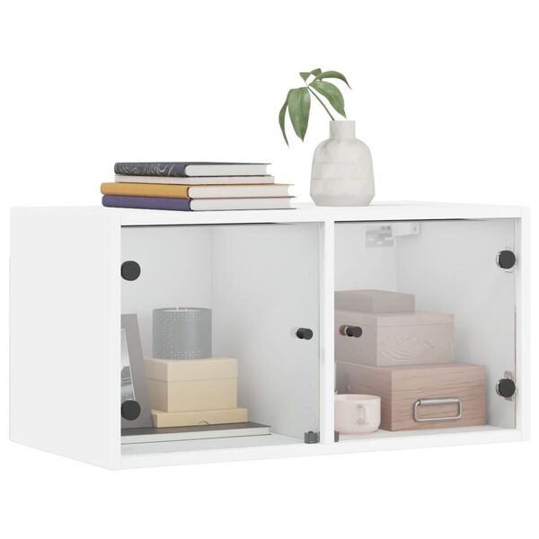 Wandkast met Glazen Deuren Wit - 60% Korting!
