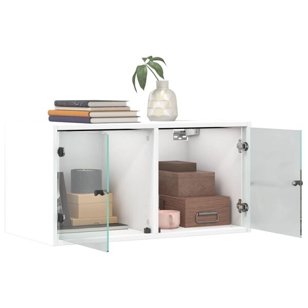 Wandkast met Glazen Deuren Wit - 60% Korting!