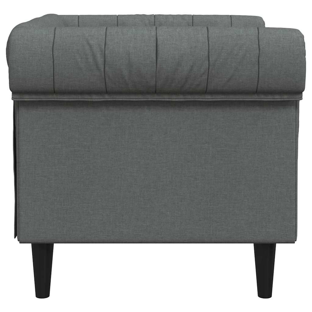 vidaXL Fauteuil Chesterfield-stijl stof donkergrijs