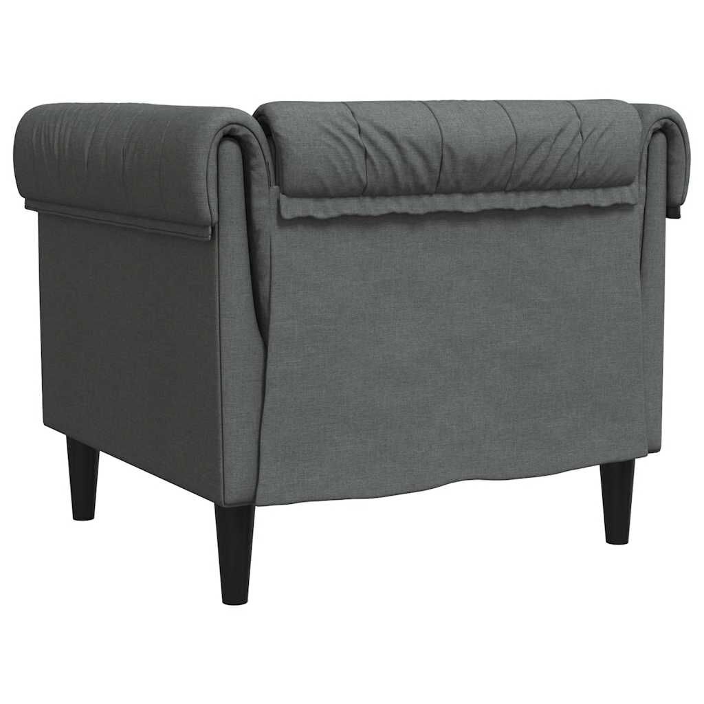 vidaXL Fauteuil Chesterfield-stijl stof donkergrijs
