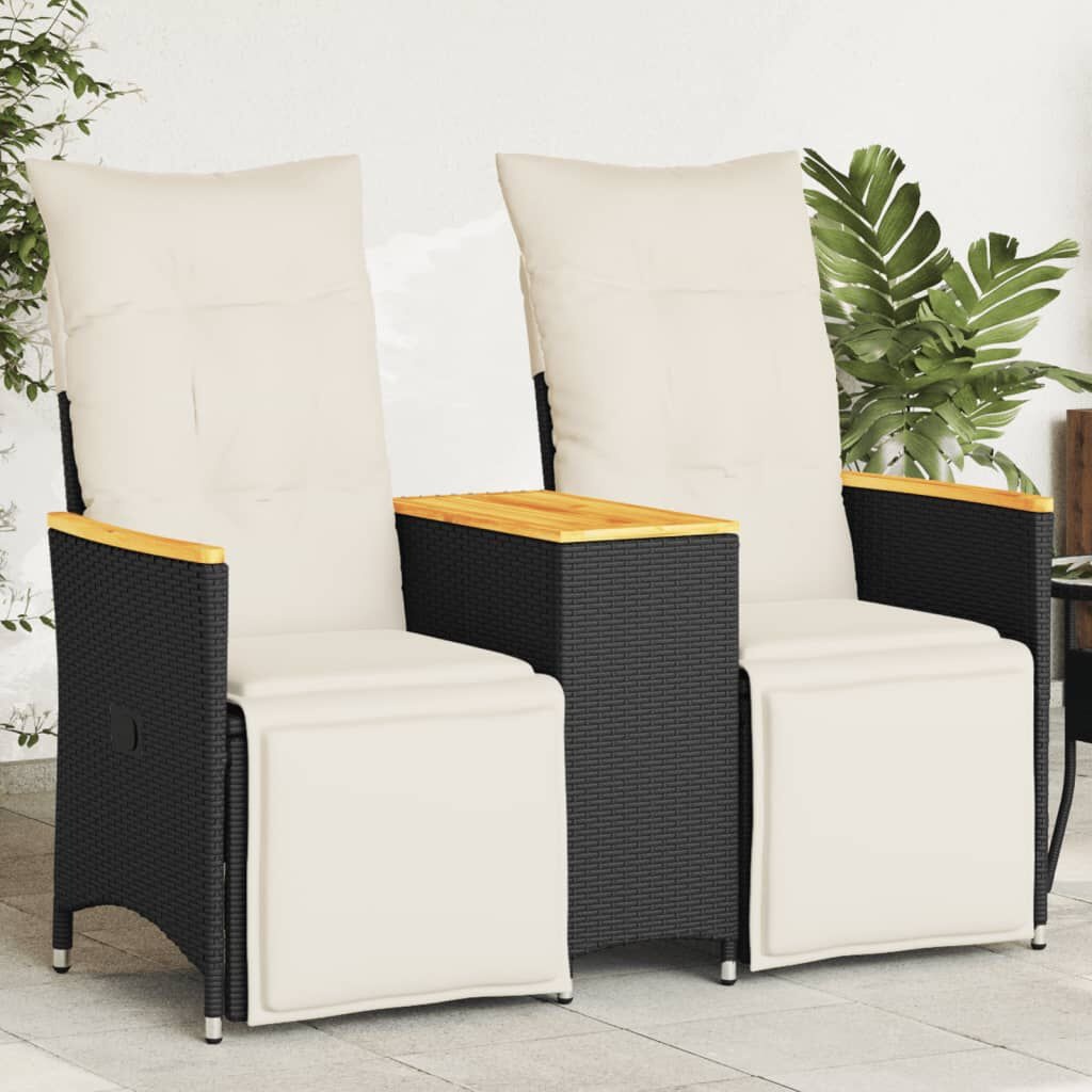 vidaXL Tuinbank 2-zits met Tafel Zwart - 35% Korting!