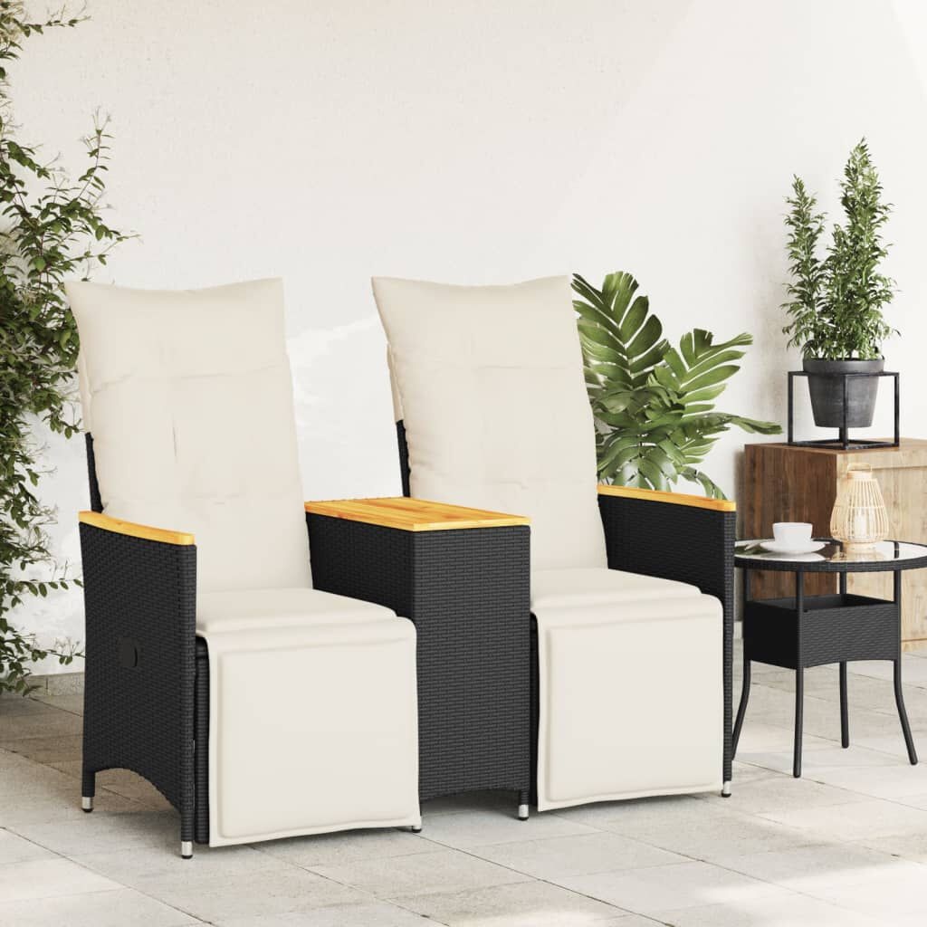 vidaXL Tuinbank 2-zits met Tafel Zwart - 35% Korting!
