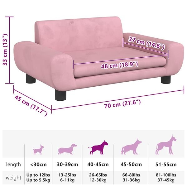 VidaXL Hondenmand Fluweel Roze 70x45cm - Zo Goed Als Nieuw!
