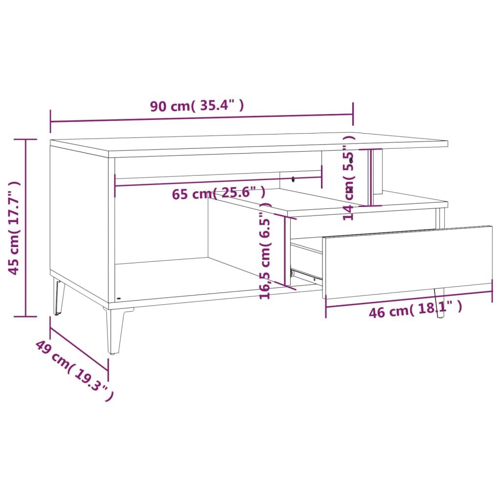 Salontafel Wit 90x49x45cm - Zo Goed Als Nieuw! 35% Korting