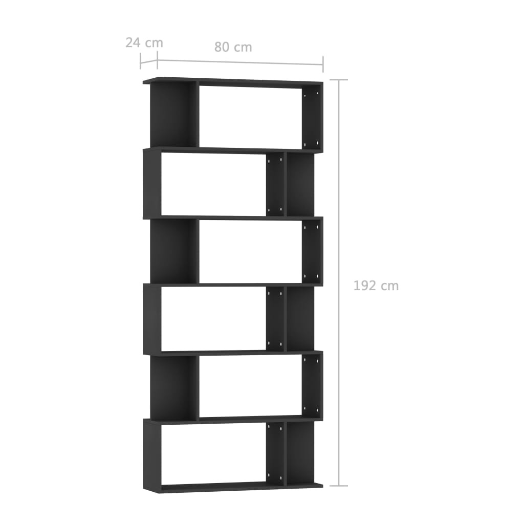 vidaXL Boekenkast/Kamerscherm Zwart 80x24x192cm - Retourdeal!