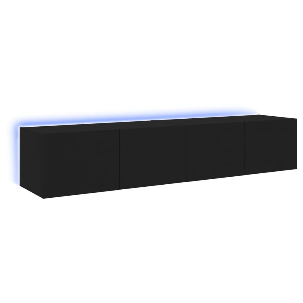 vidaXL TV-Meubel Set Zwart met LED - 50% Korting!