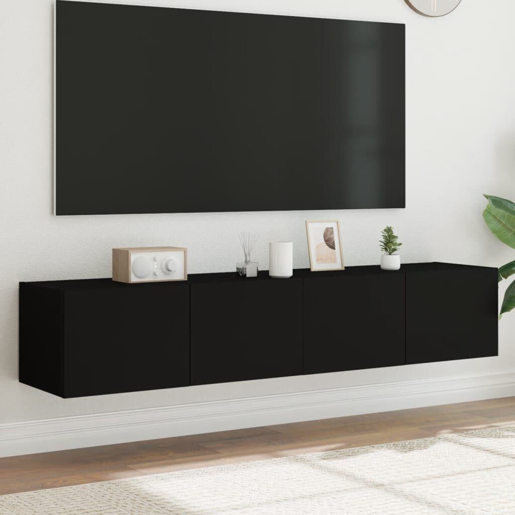 vidaXL TV-Meubel Set Zwart met LED - 50% Korting!