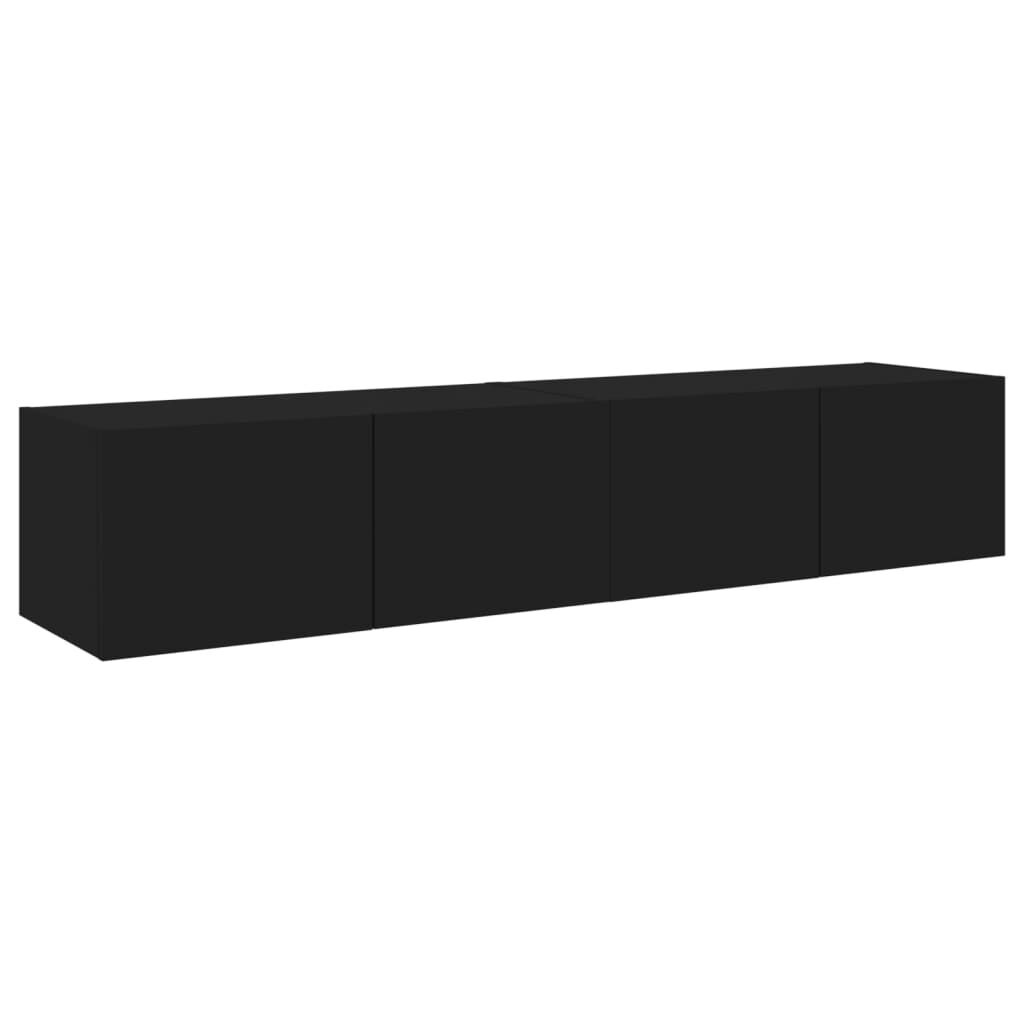 vidaXL TV-Meubel Set Zwart met LED - 50% Korting!