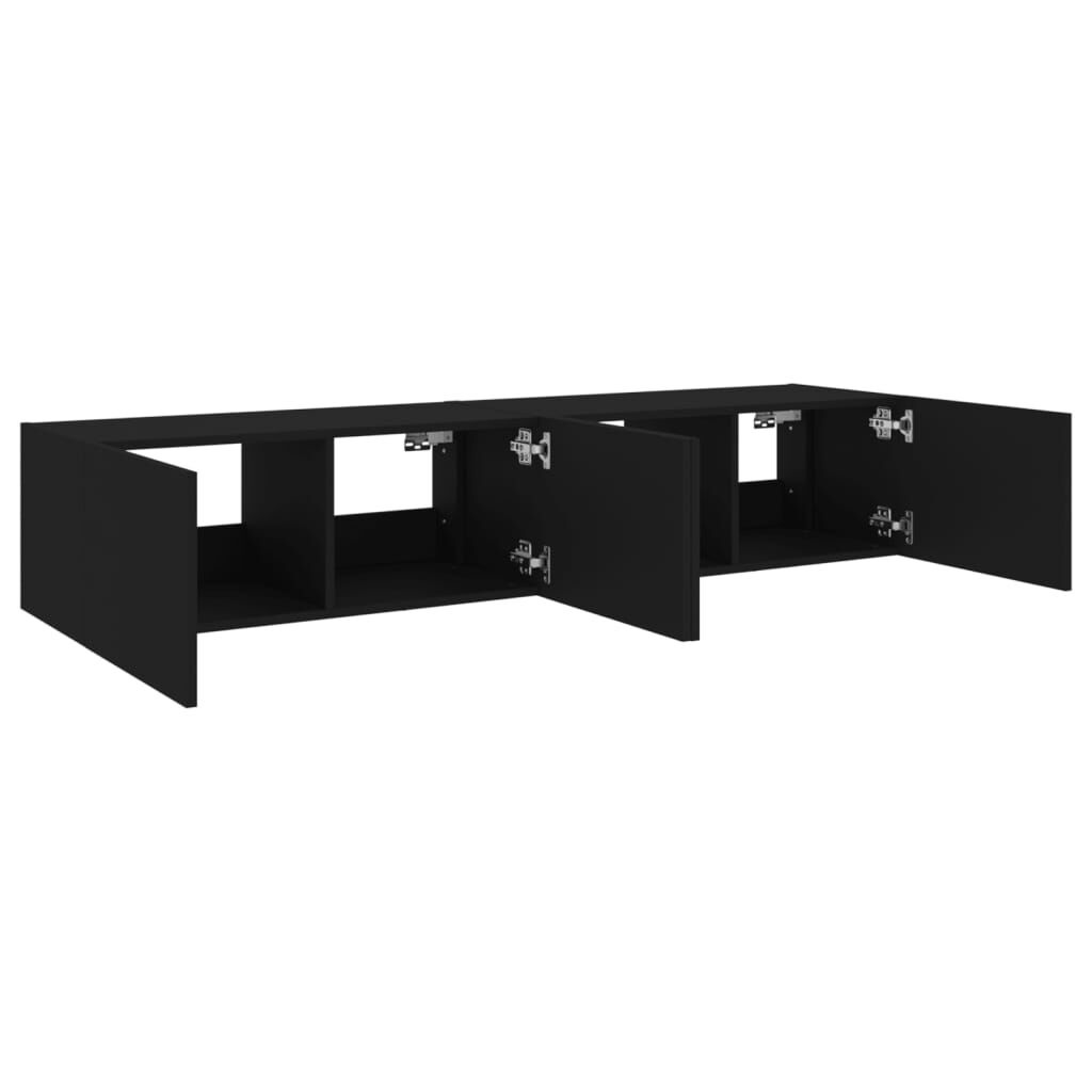 vidaXL TV-Meubel Set Zwart met LED - 50% Korting!