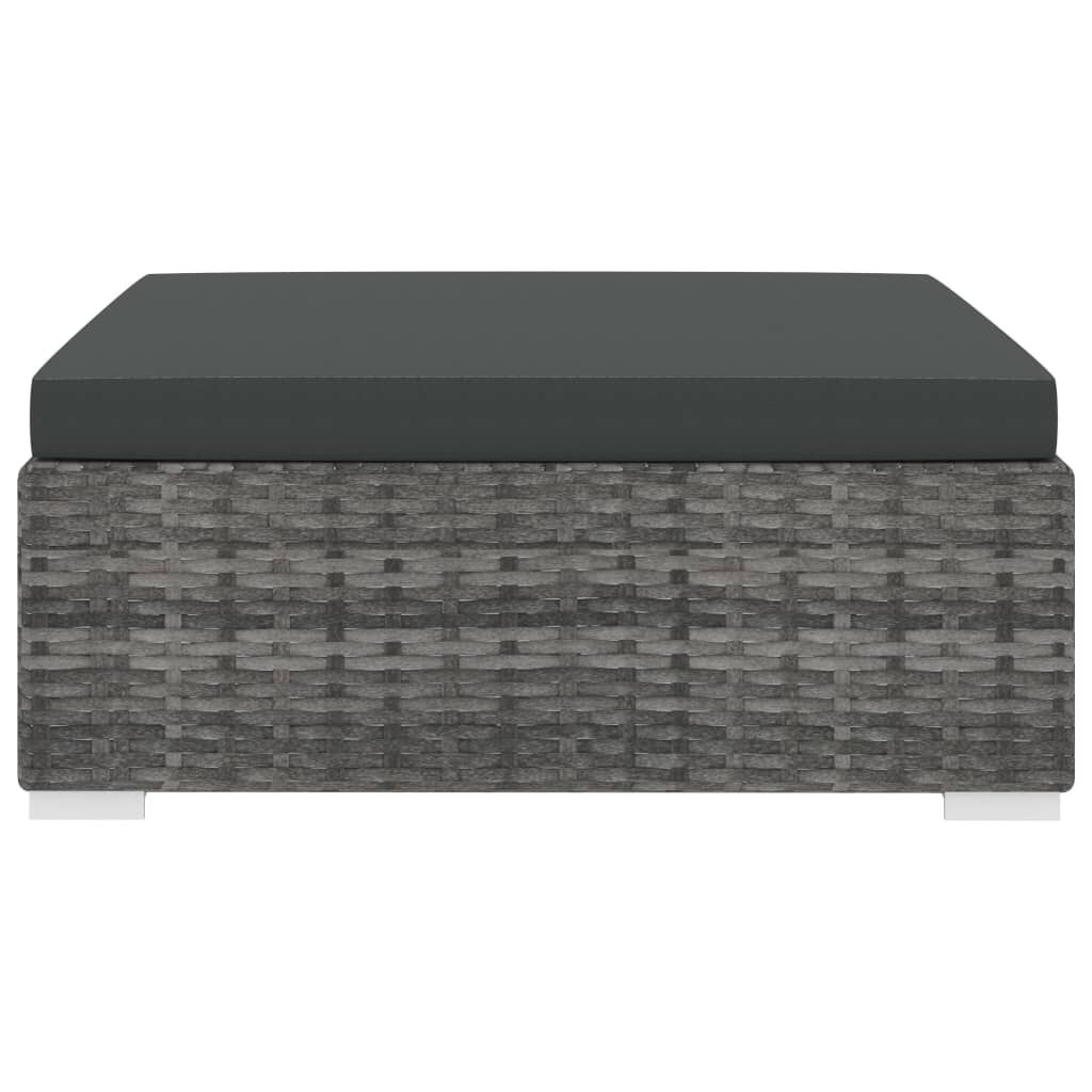 vidaXL Voetensteun Rattan Grijs + Kussen - 35% Korting!