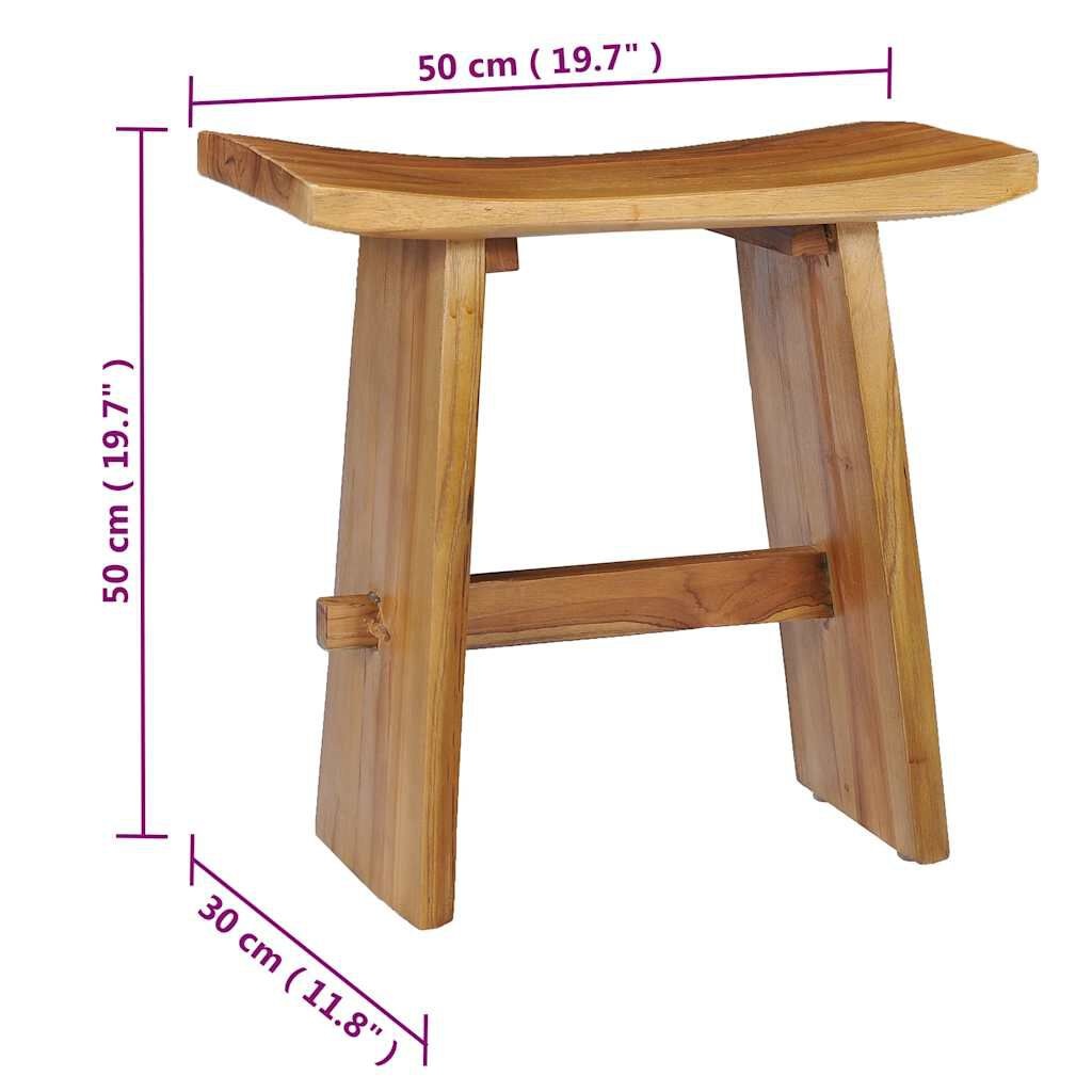 vidaXL Teakhouten Kruk 50cm - Massief Hout - 45% Korting!