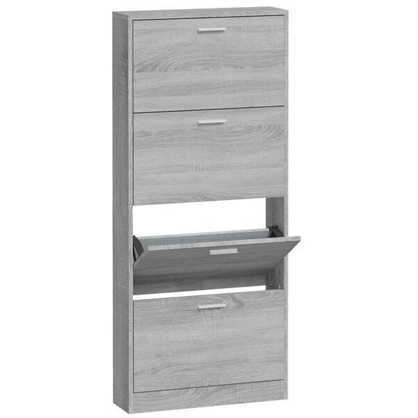 VidaXL Schoenenkast Grijs Sonoma 59x17x150cm - 35% Korting!