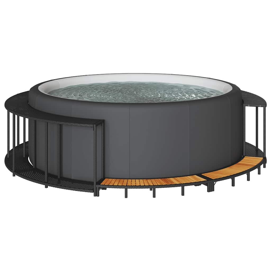 VidaXL Hottub Omranding Zwart - Rattan - 35% Korting!