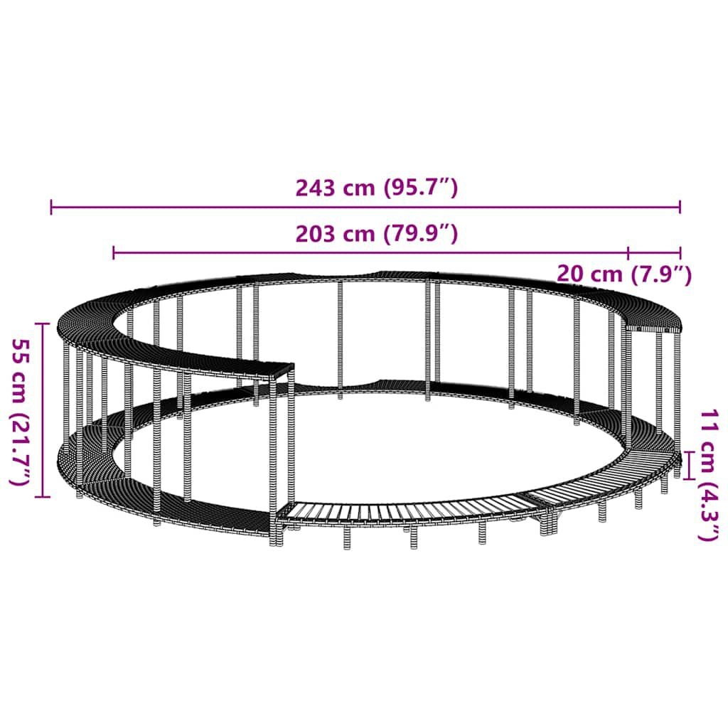 VidaXL Hottub Omranding Zwart - Rattan - 35% Korting!