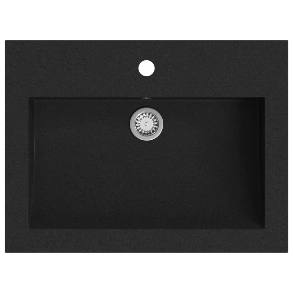 VidaXL Zwarte Granieten Wasbak 60x45cm - 35% Korting!