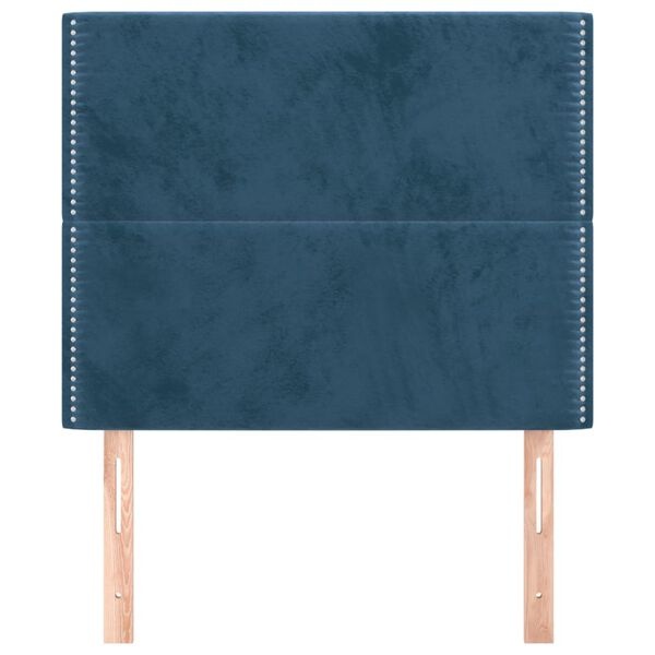 2x Donkerblauwe Fluweel Hoofdborden 80cm - Retourdeal!