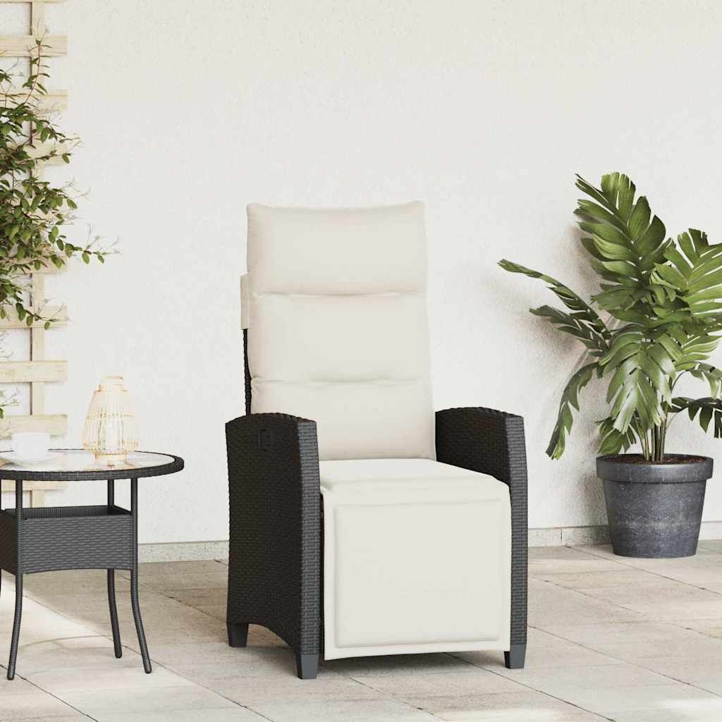 VidaXL Verstelbare Tuinstoel met Tafel - Zwart | Zo Goed Als Nieuw!
