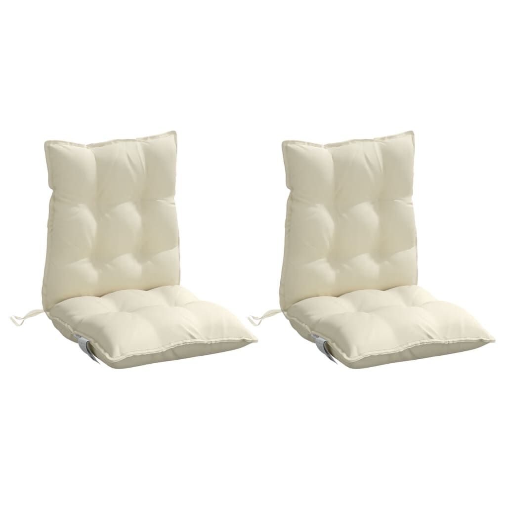 Stoelkussens (2x) Crème - Lage Rug, Oxford Stof - 55% Korting!