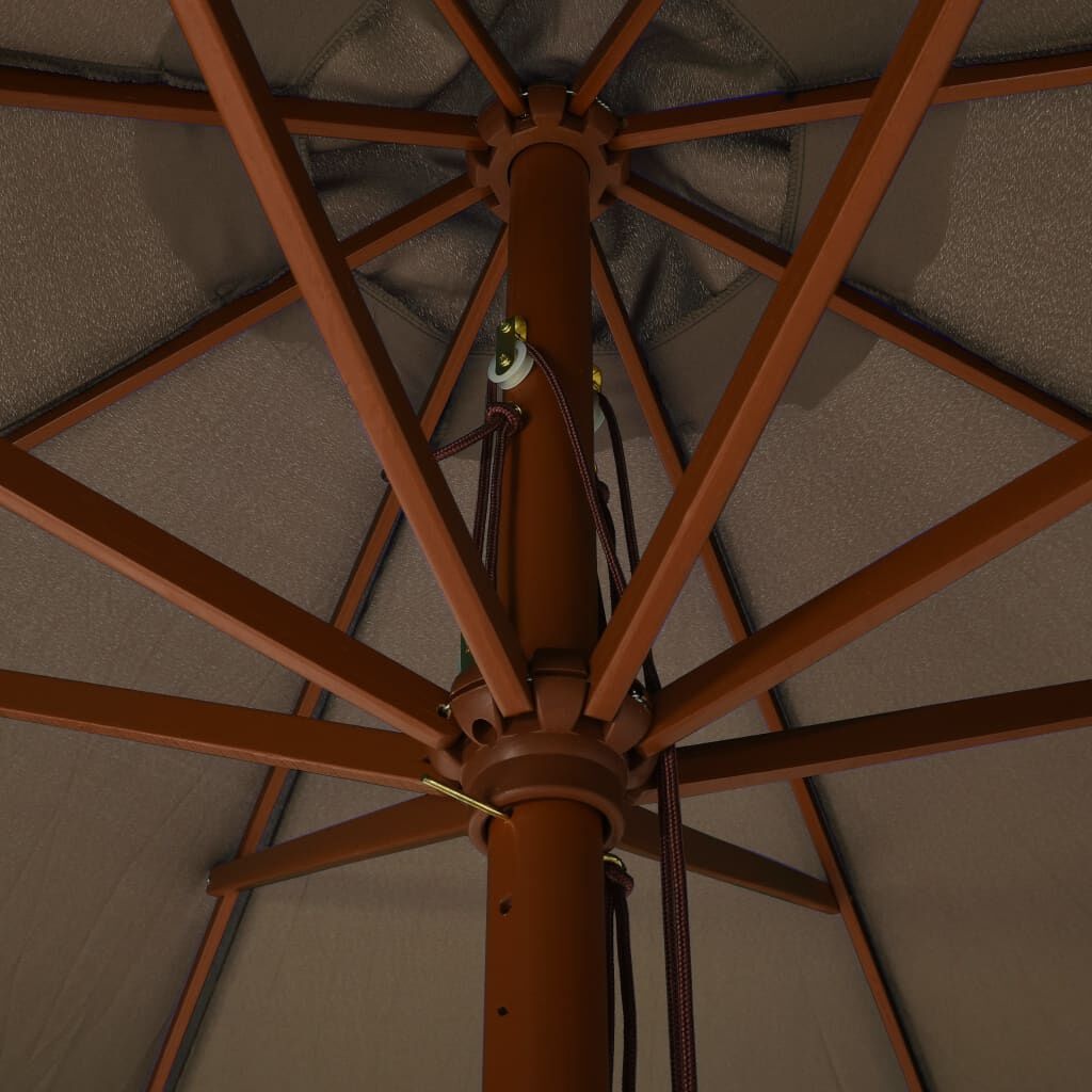 vidaXL Parasol 330cm Taupe - Houten Paal - Zo Goed Als Nieuw!