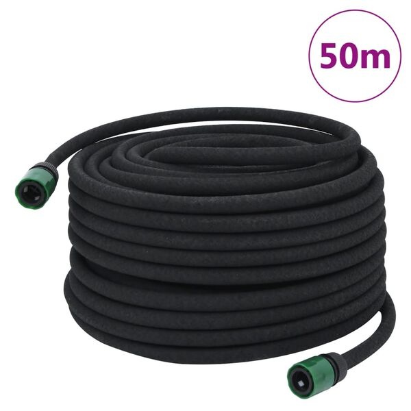 vidaXL Druppelslang 0,6'' 50 m rubber zwart