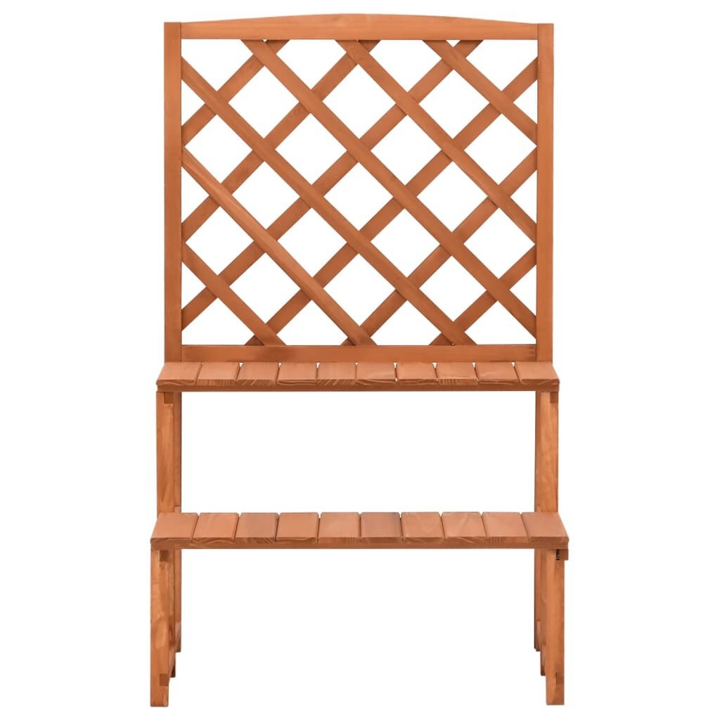 vidaXL Plantenrek met latwerk 70x42x115 cm massief vurenhout