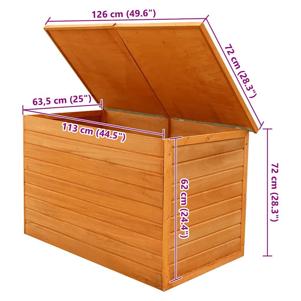 vidaXL Tuinbox 126x72x72 cm hout