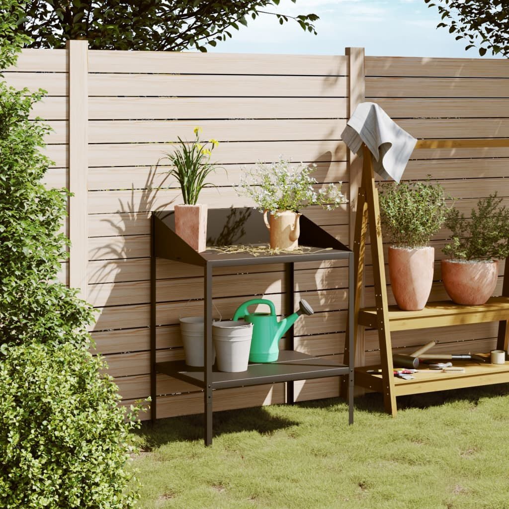 vidaXL Plantenstandaard Antraciet 75,5cm - Zo Goed Als Nieuw!