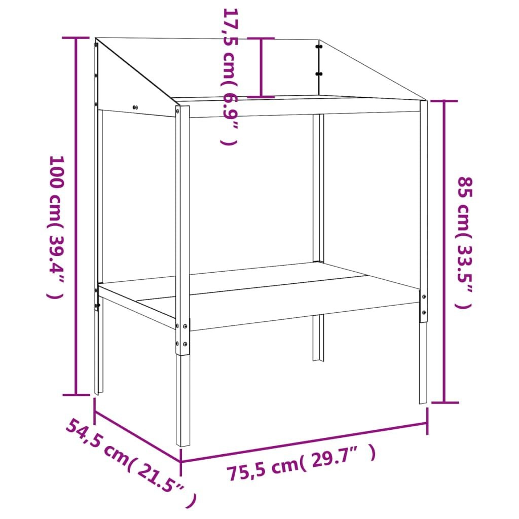 vidaXL Plantenstandaard Antraciet 75,5cm - Zo Goed Als Nieuw!