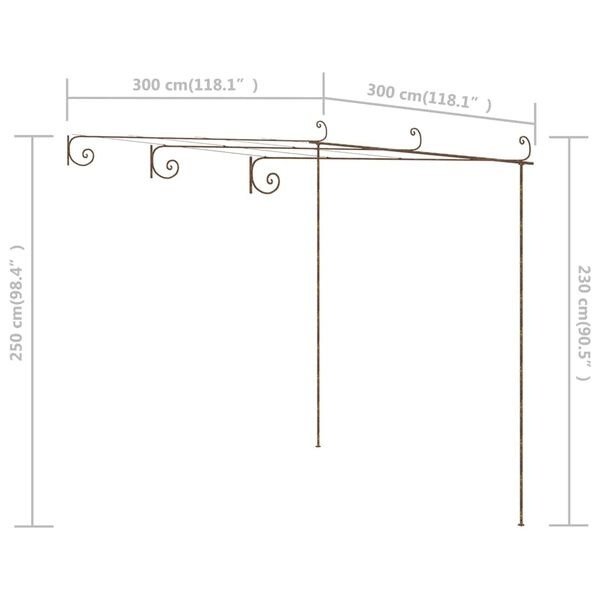 Retourdeal: VidaXL Tuinpergola 3x3m Antiekbruin - Zonder Handleiding!