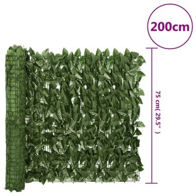 vidaXL Balkonscherm Donkergroen 200x75cm -40% Korting!