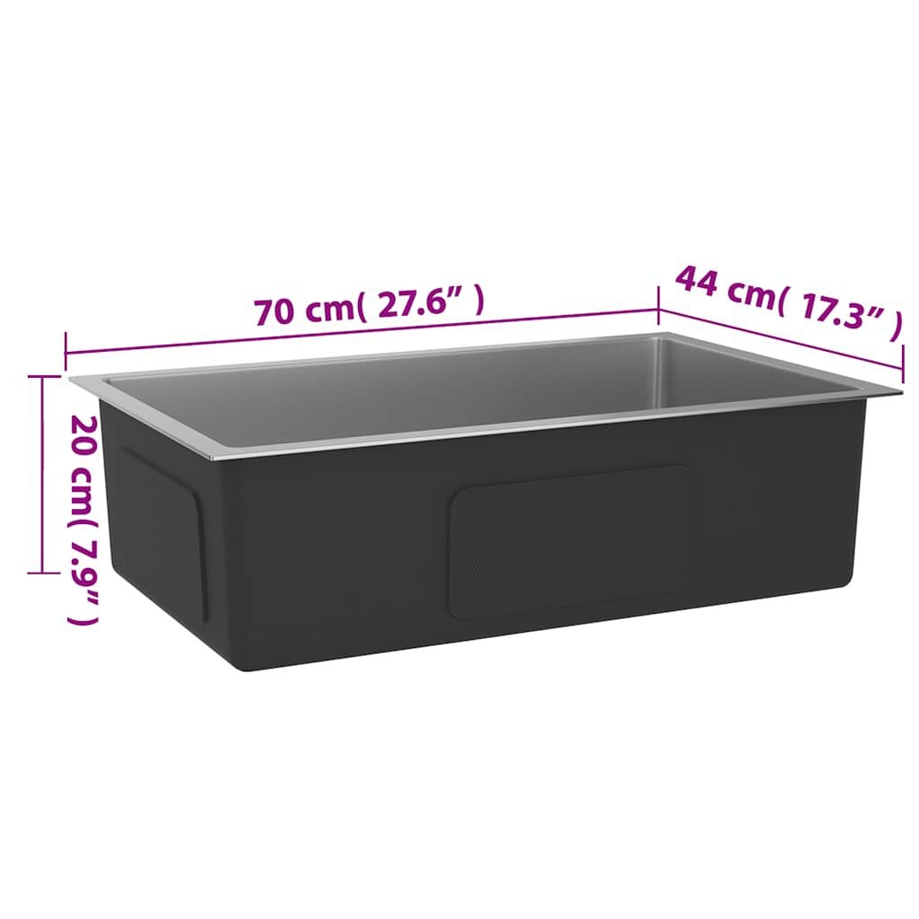 Handgemaakte RVS Gootsteen 70cm - 35% Korting!