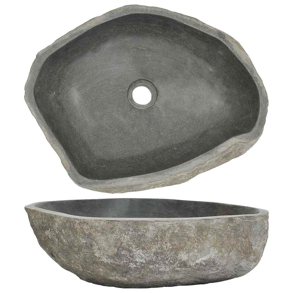 vidaXL Riviersteen Wastafel Ovaal 45-53cm - Natuurlijke Schoonheid!