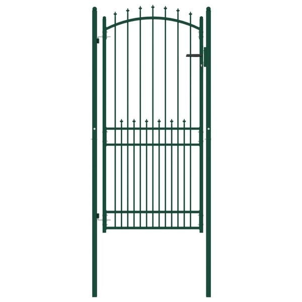 Retourdeal: Stalen Poort met Speerpunten 100x200cm - Groen