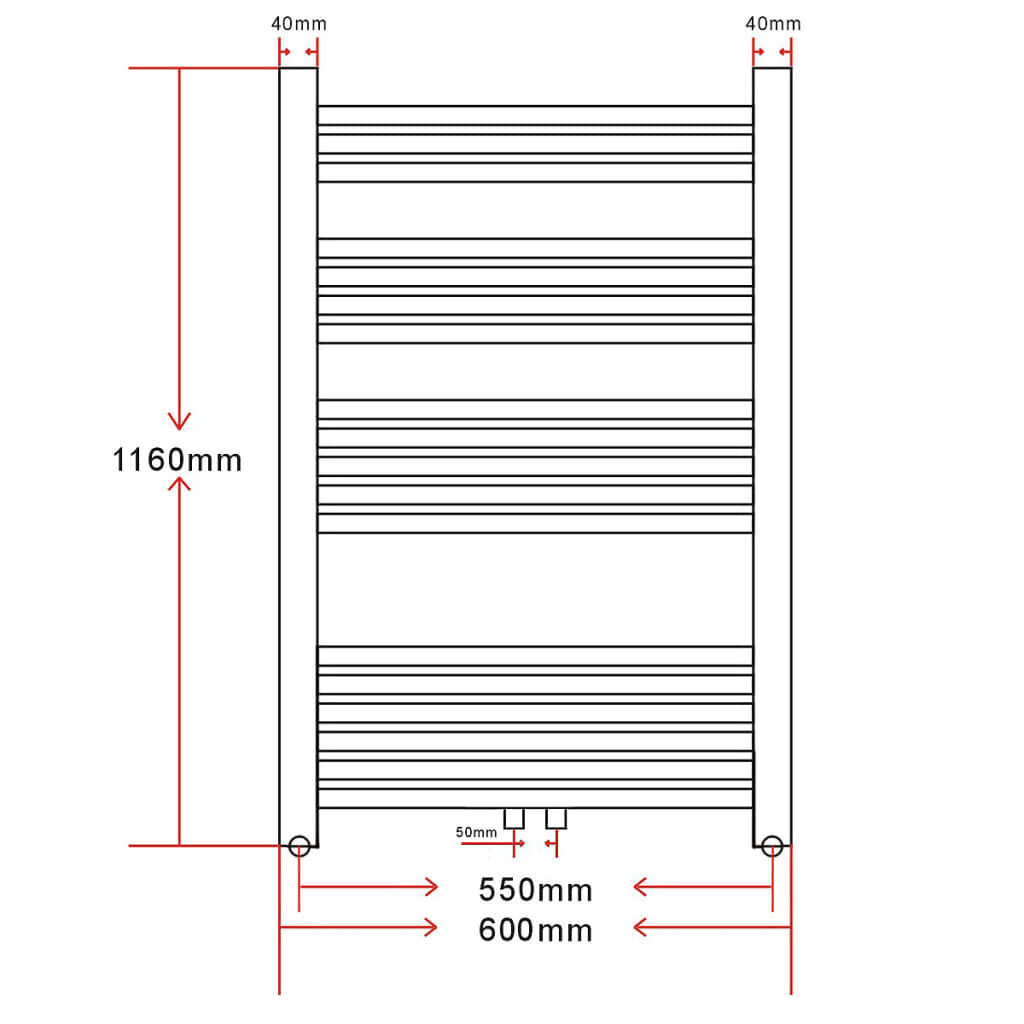 vidaXL Handdoekradiator Gebogen 60x116cm - 35% Korting!