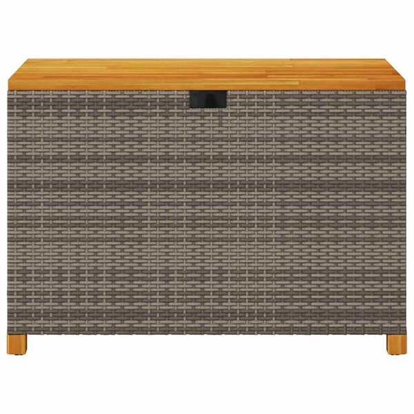 vidaXL Tuinbox 110x55x63 cm poly rattan en acaciahout grijs