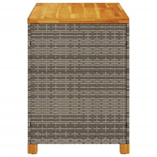 vidaXL Tuinbox 110x55x63 cm poly rattan en acaciahout grijs