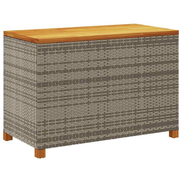 vidaXL Tuinbox 110x55x63 cm poly rattan en acaciahout grijs