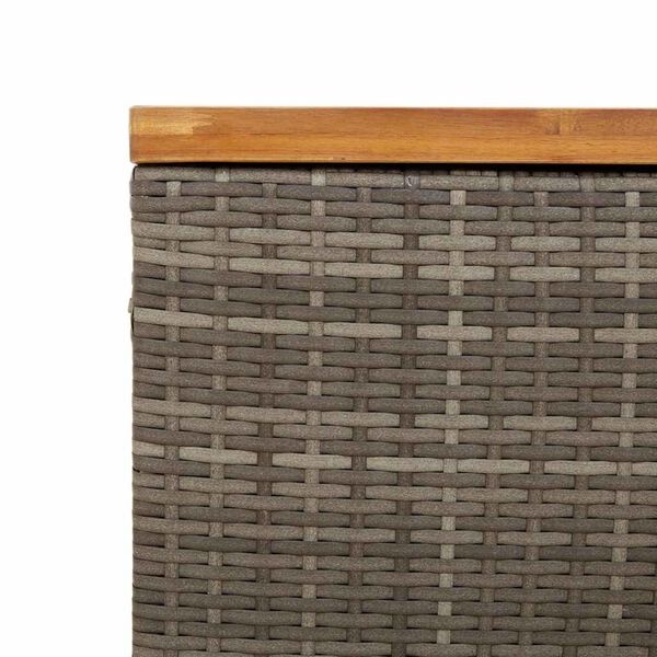 vidaXL Tuinbox 110x55x63 cm poly rattan en acaciahout grijs