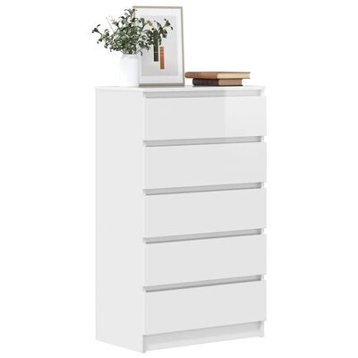 vidaXL Ladekast Wit Hoogglans - 60% Korting! (Gemonteerd)