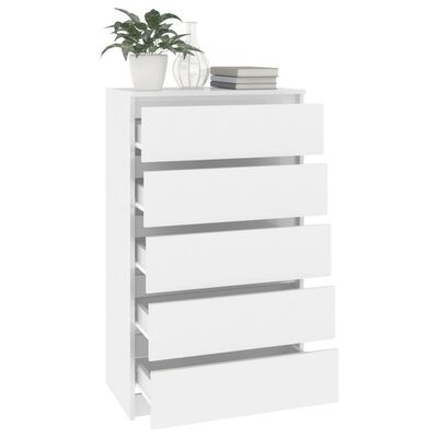 vidaXL Ladekast Wit Hoogglans - 60% Korting! (Gemonteerd)