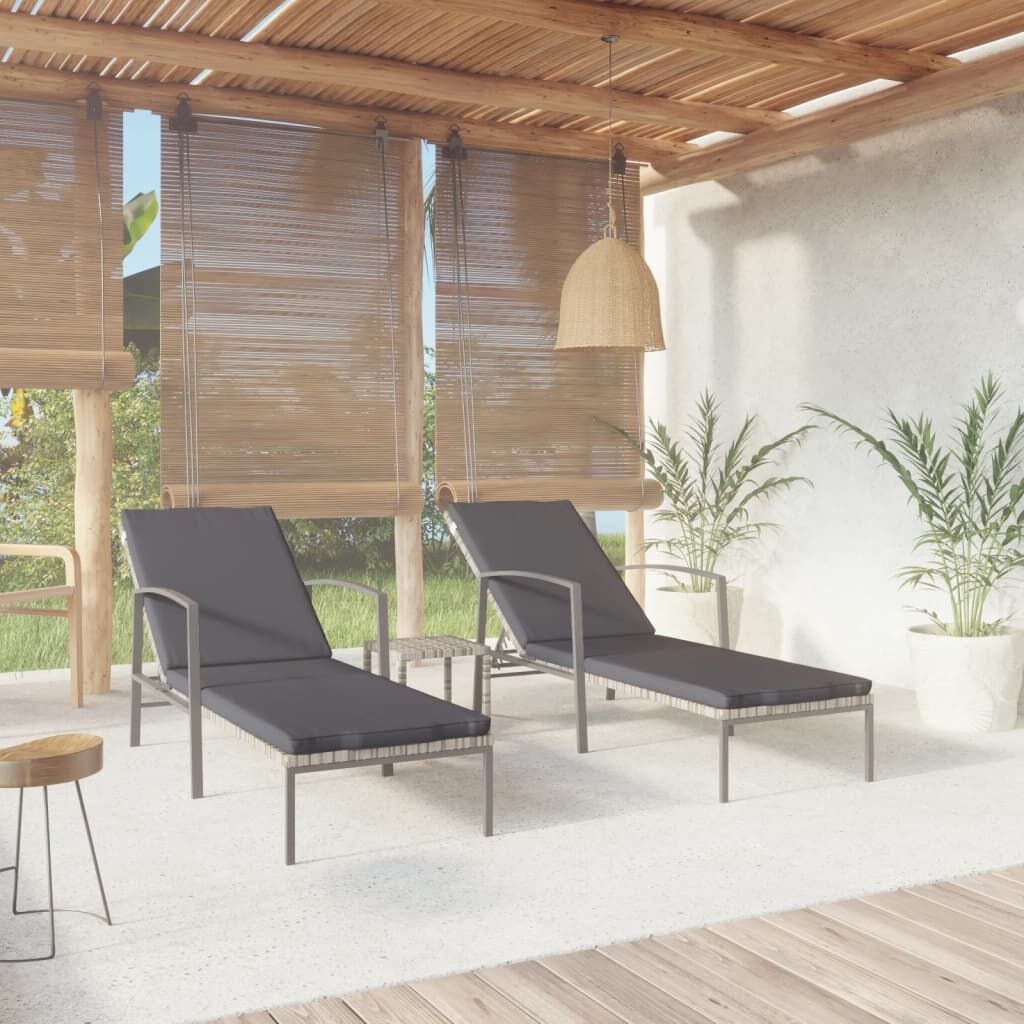 VidaXL Ligbedden (2 st) + Tafel Grijs - 50% Korting!