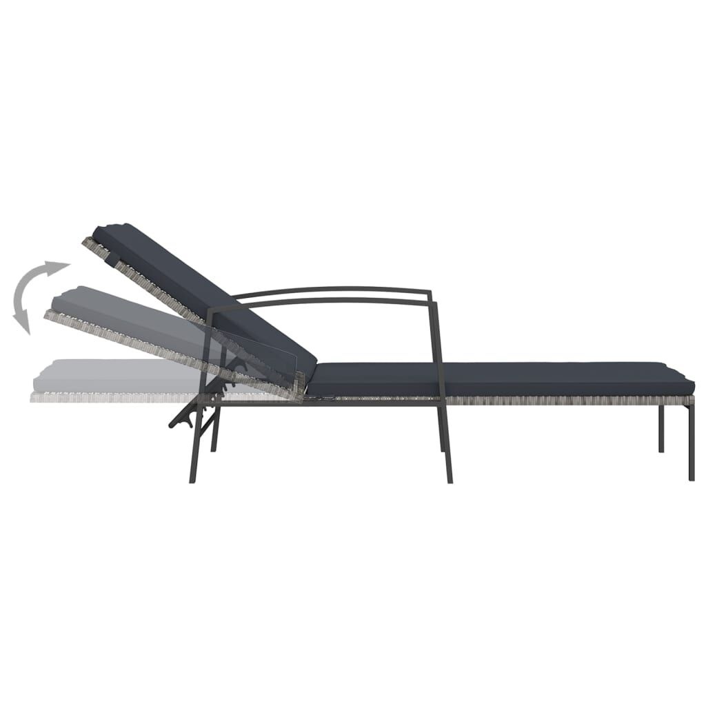 VidaXL Ligbedden (2 st) + Tafel Grijs - 50% Korting!
