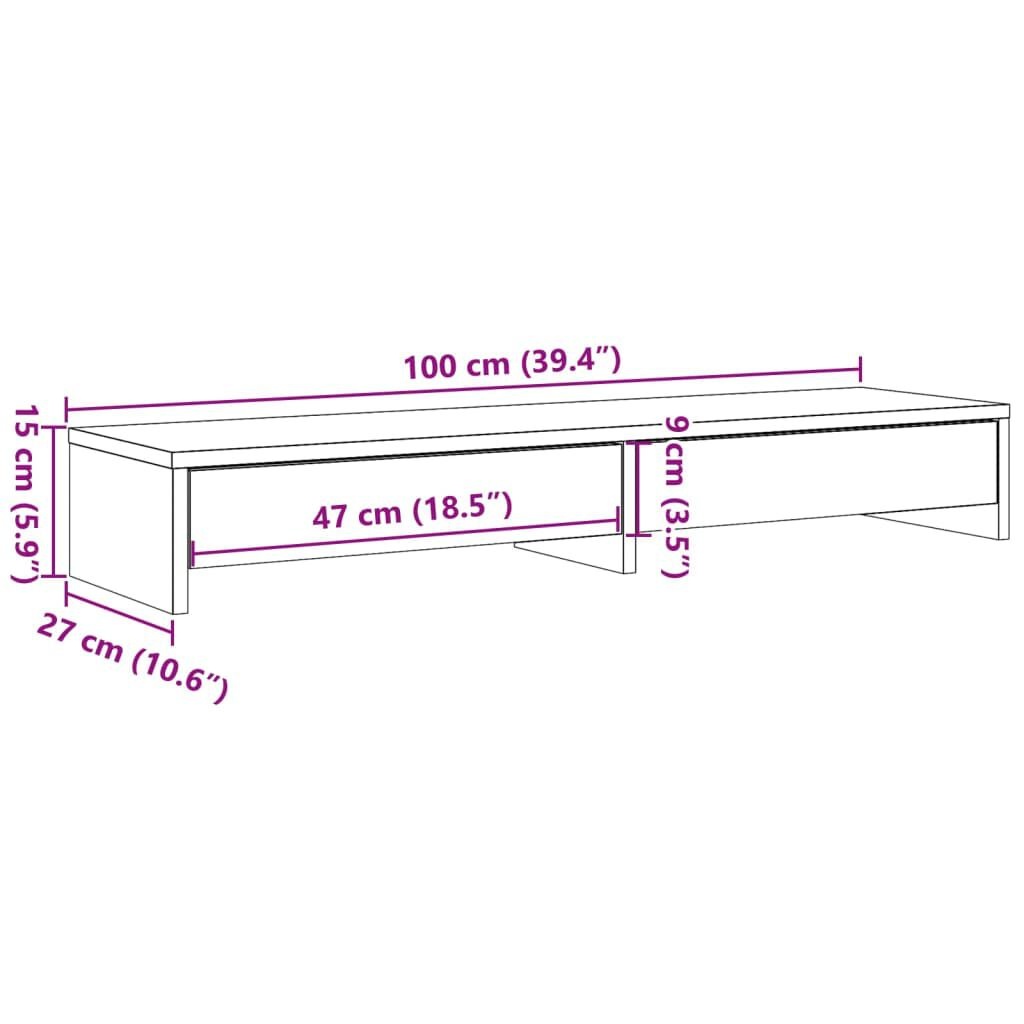 vidaXL Monitorstandaard met Lades Zwart - 100cm - 35% Korting!
